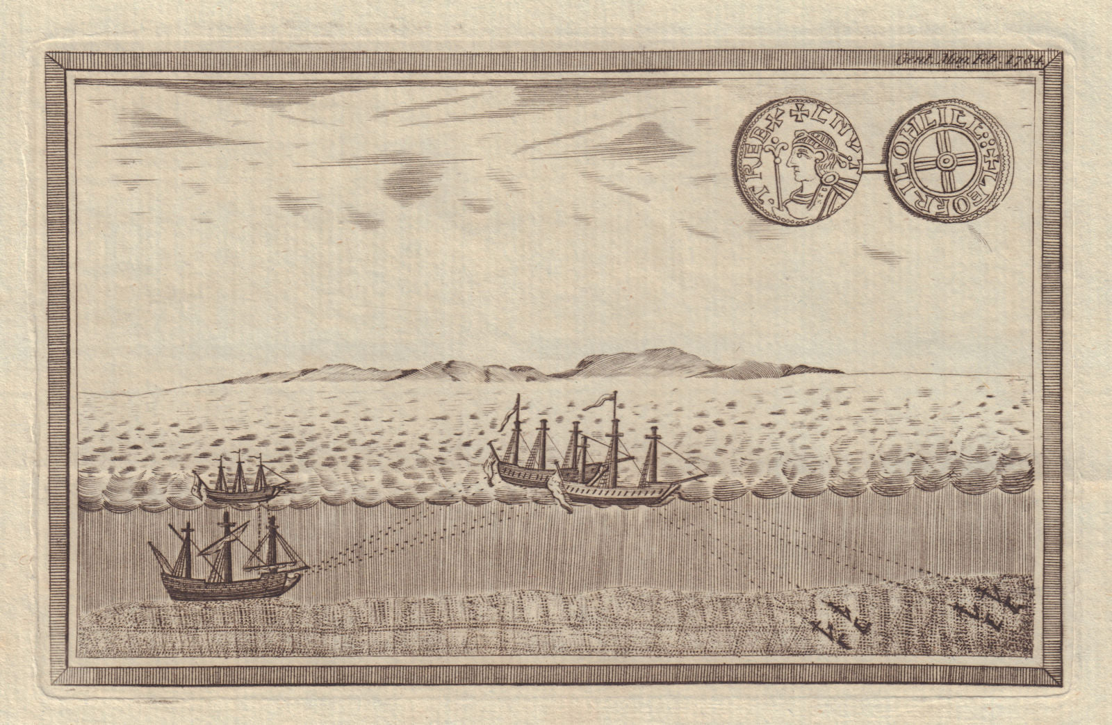 Plan proposed for raising HMS Royal George, which sunk at Spithead in 1782. 1784